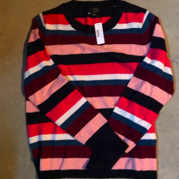 Multi Stripe Cashmere Sweater Nwt 